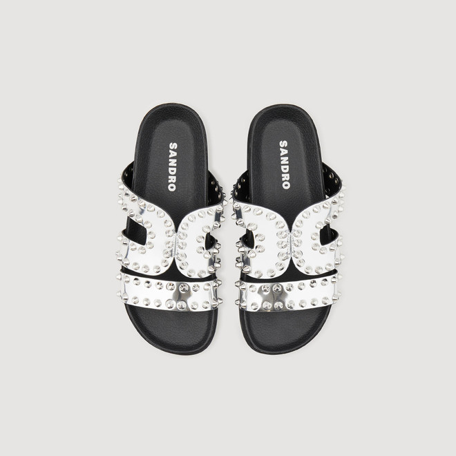 Metallic flat sandals - Silver