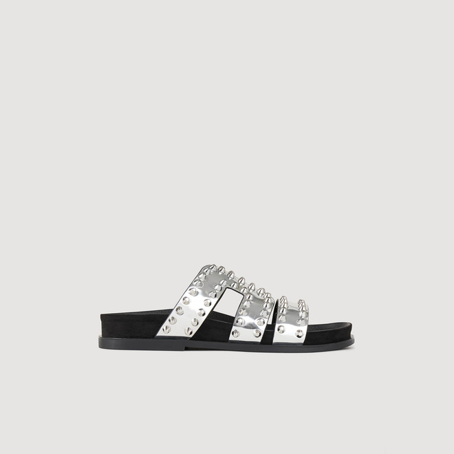 Metallic flat sandals - Silver
