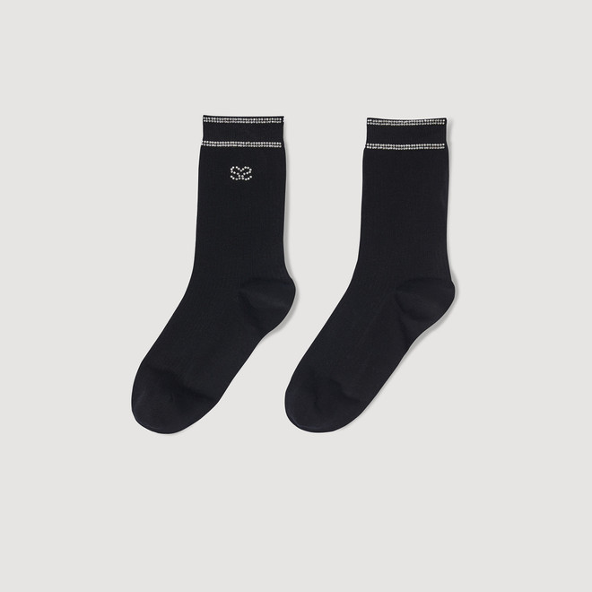 Rhinestone socks - Black