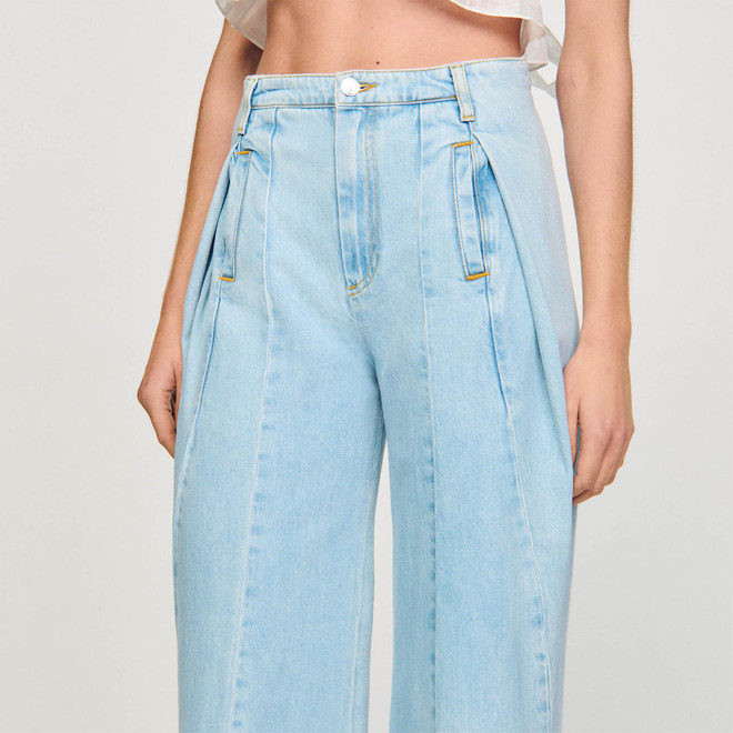 Sandro Wide leg pleated jeans - Blue 