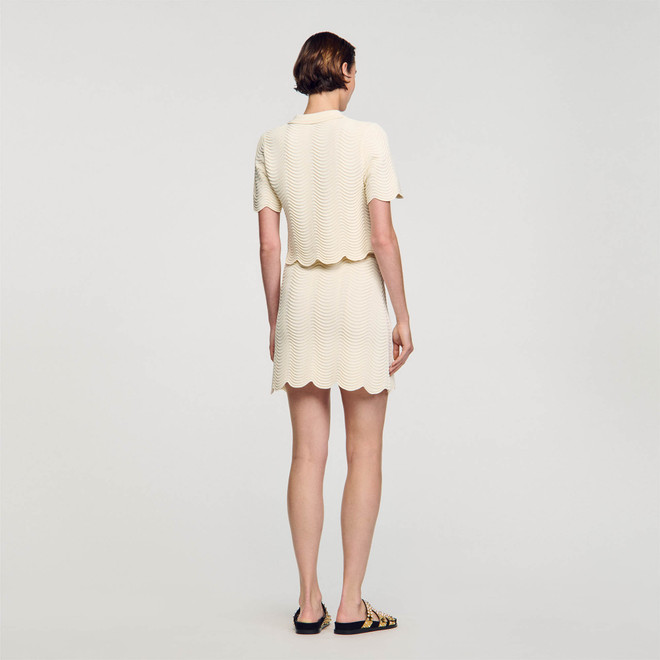 Short knitted skirt - White
