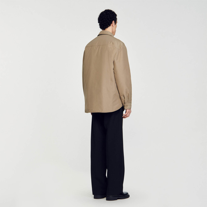 Paded oversize woven jacket - Khaki