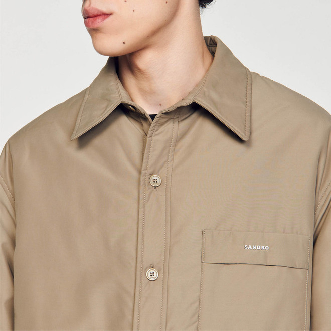 Sandro Men Paded oversize woven jacket - Khaki 