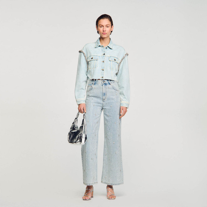 Sandro Cropped denim jacket - Blue 