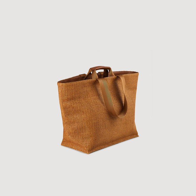 Large woven canvas bag - Brown