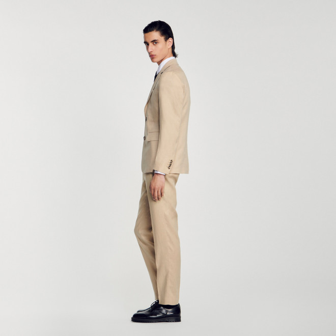 Linen Suit Jacket - Beige