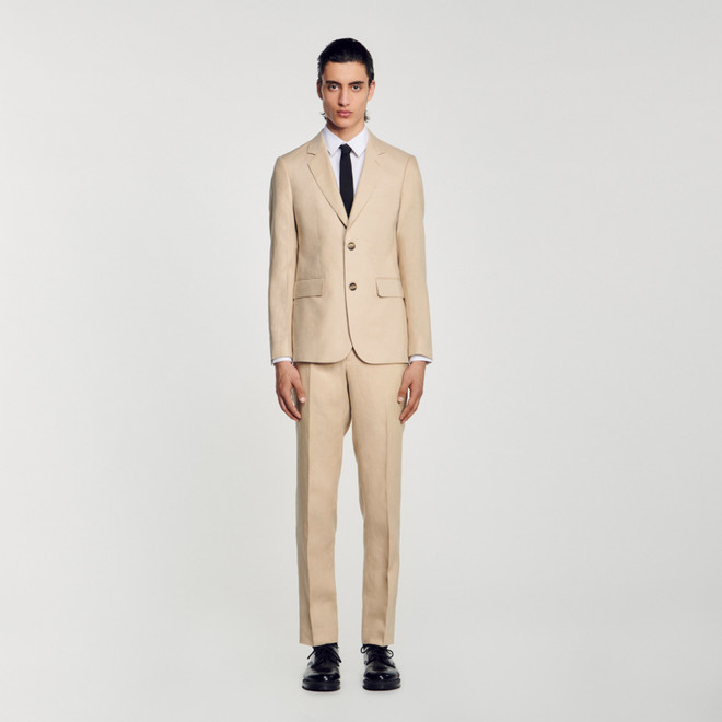 Linen Suit Jacket - Beige