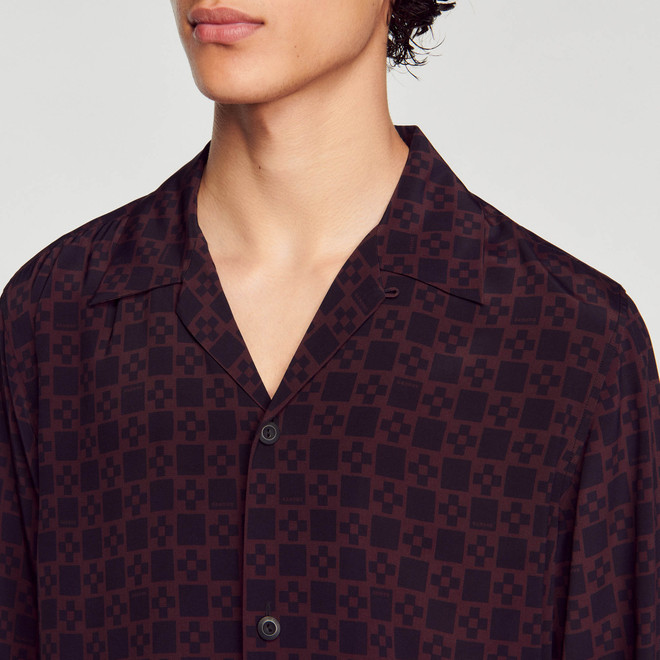 Square Cross Shirt - Brown