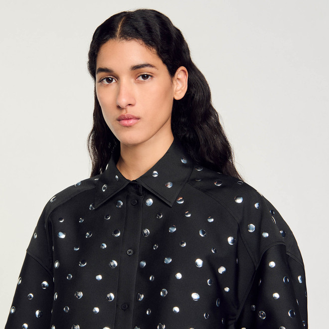 Stud embellished shirt - Black