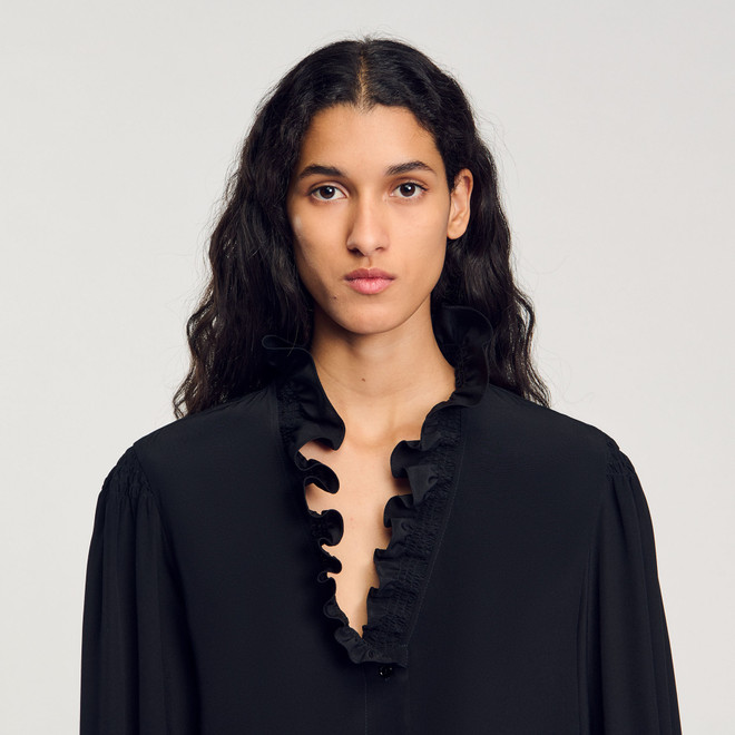 Floaty silk shirt - Black