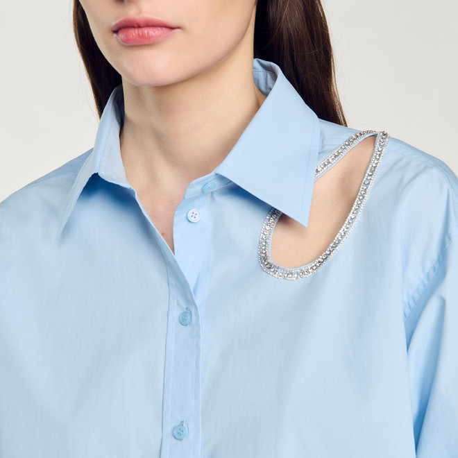 Rhinestone teardrop shirt - Blue