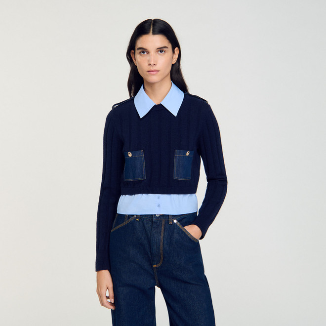 Layered effect jumper - Navy