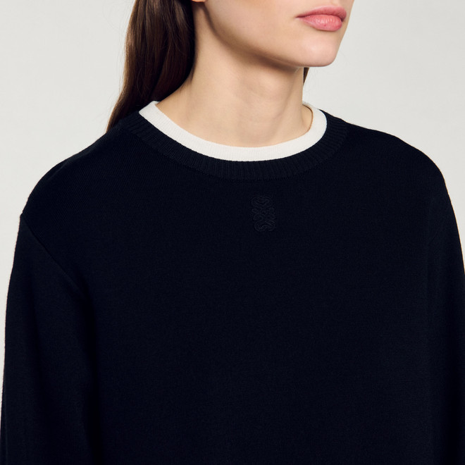 Wool blend jumper - Black