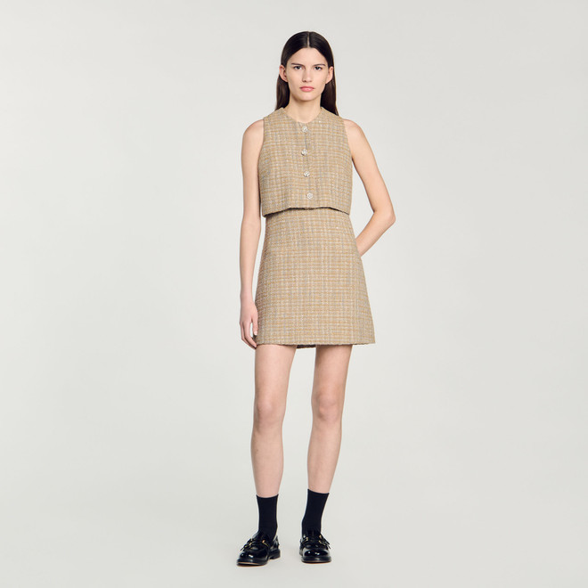 Tweed dress - Camel