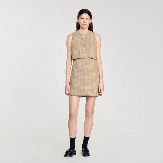 Tweed dress - Camel