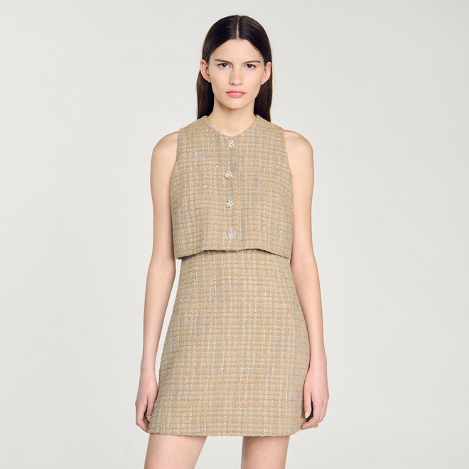 Tweed dress - Camel