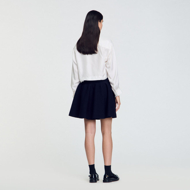 Short Knit Skirt - Navy