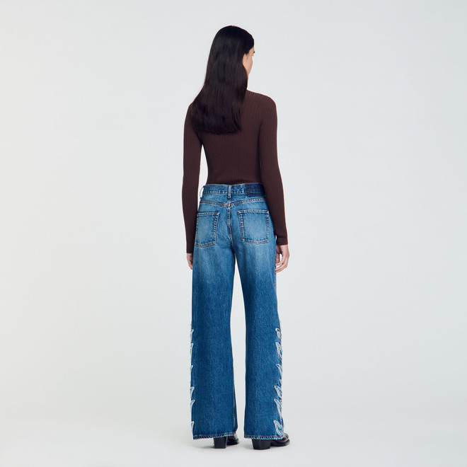 Flared Flame Jeans - Blue