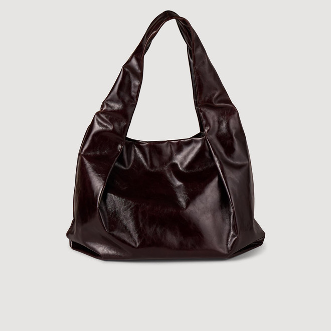 Large patent leather bag - Brown