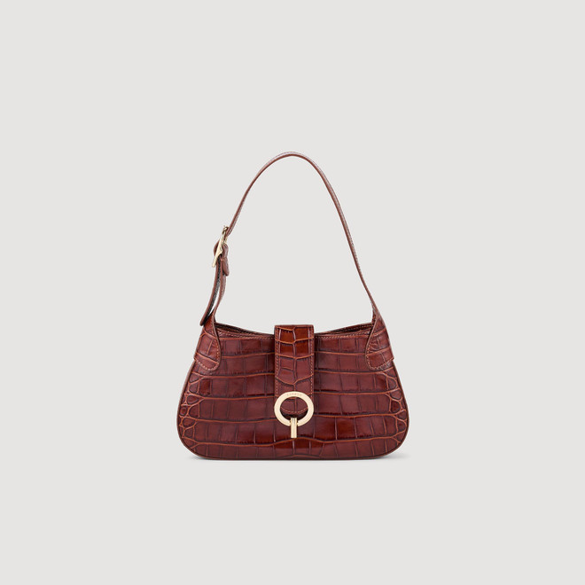 Mock croc leather Janet bag - Brown