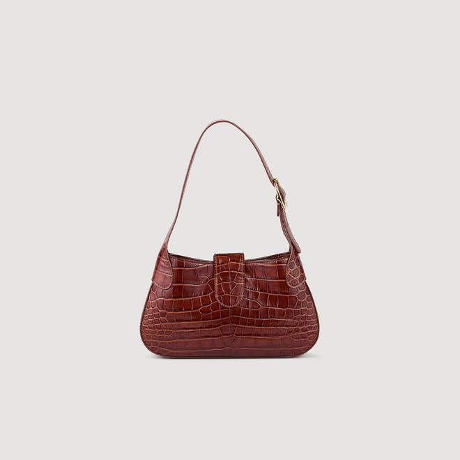 Mock croc leather Janet bag - Brown