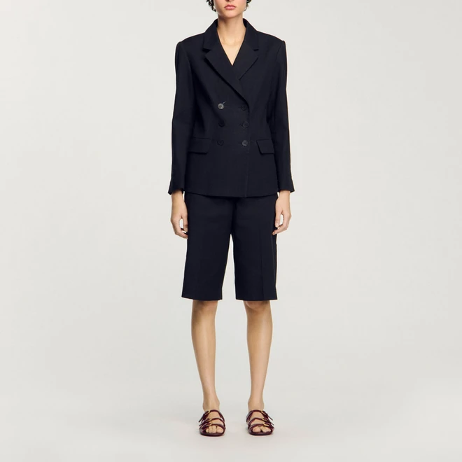 Double breasted suit blazer - Black