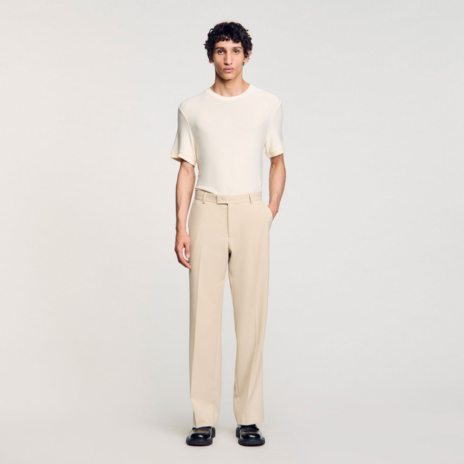 Wool suit trousers - Ecru