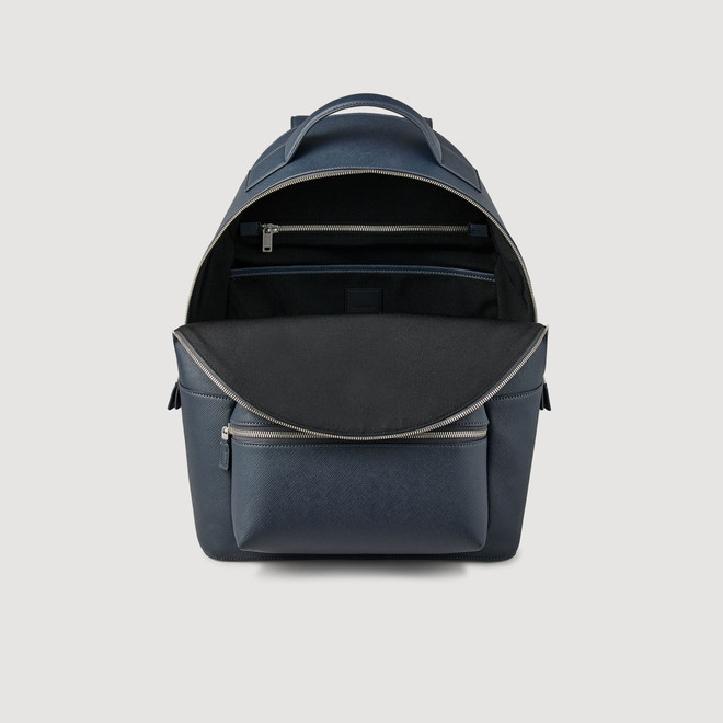 Reconstituted leather rucksack - Grey