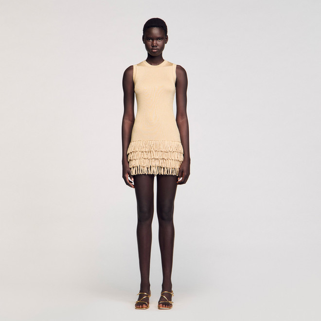 Short knit dress - Gold