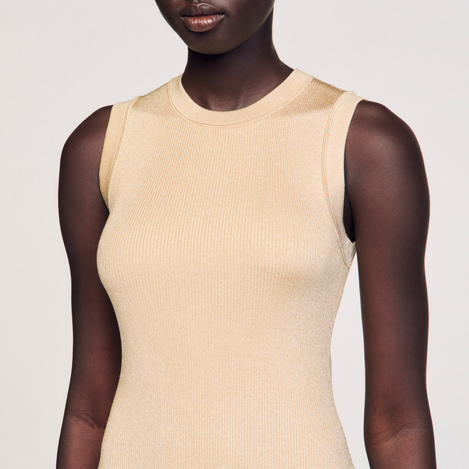 Short knit dress - Gold