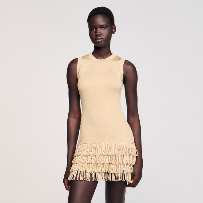 Short knit dress - Gold