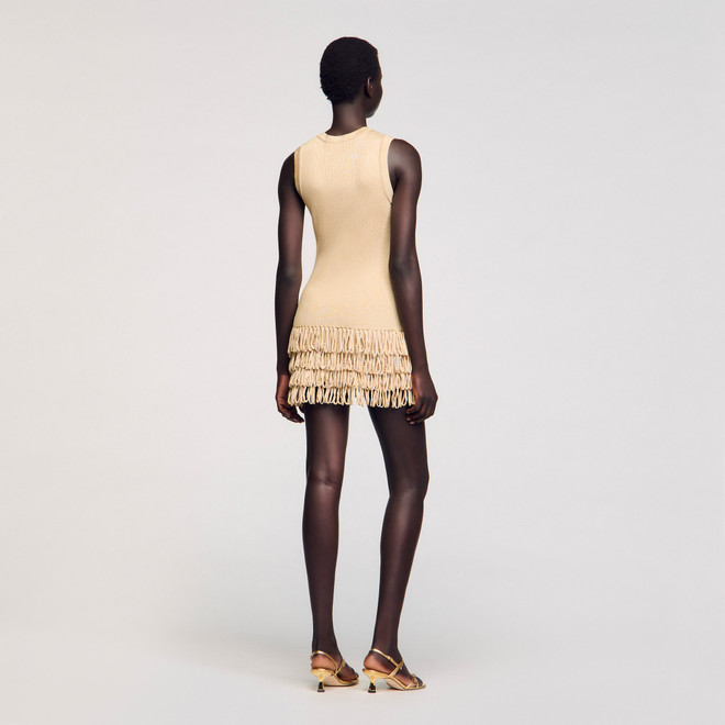 Short knit dress - Gold