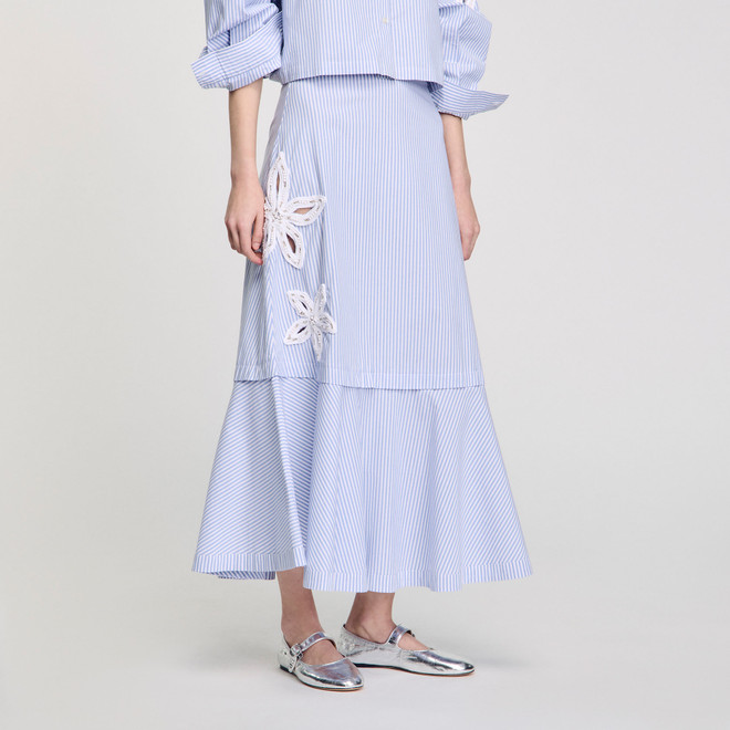 Striped maxi skirt - Blue