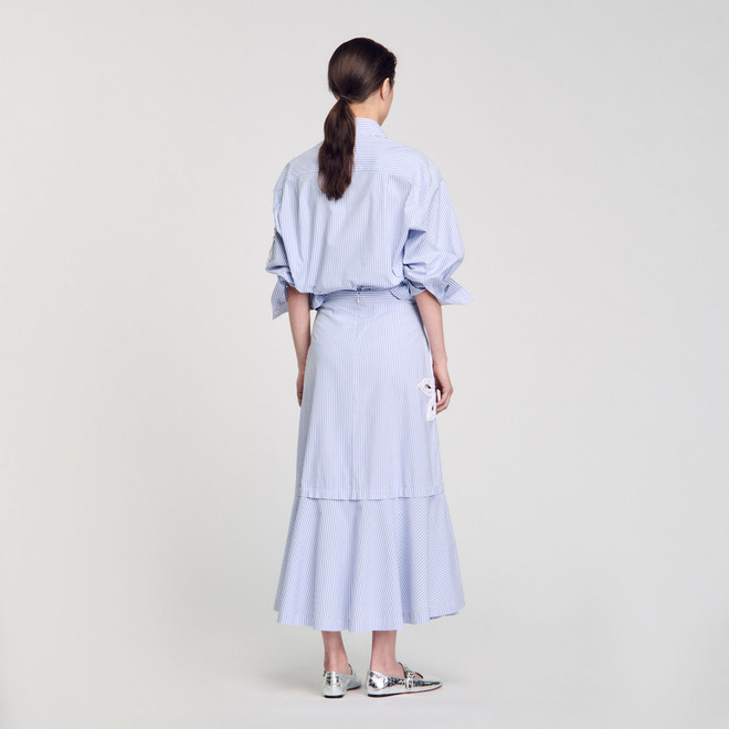 Striped maxi skirt - Blue