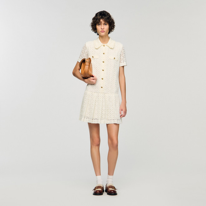 Short lace dress - Ecru