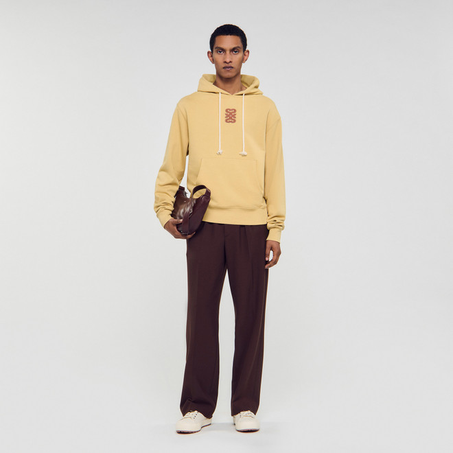 Leather patch sweatshirt - Yellow