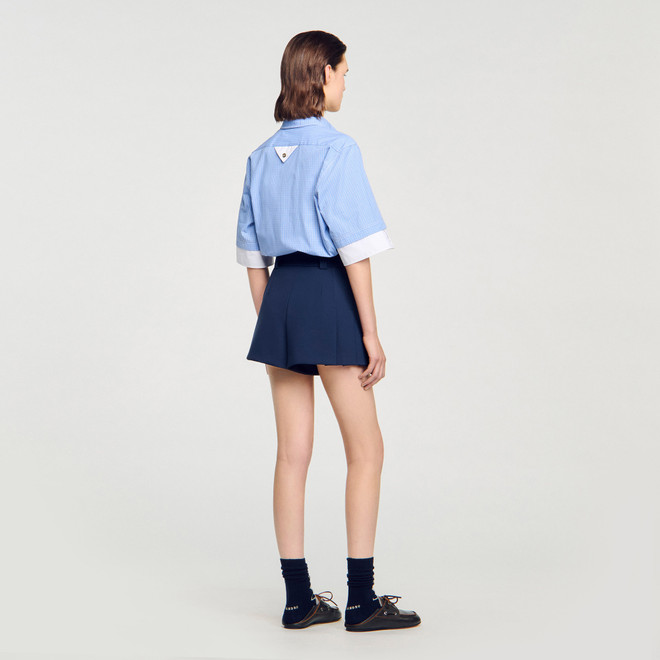 Tailored pleated shorts - Navy