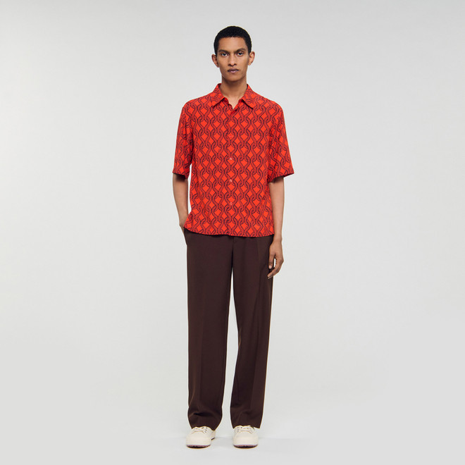 Loose fit rope print shirt - Orange