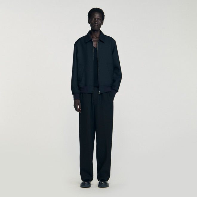 Zip up woven jacket - Navy