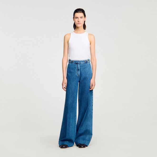 Wide leg faded jeans - Blue