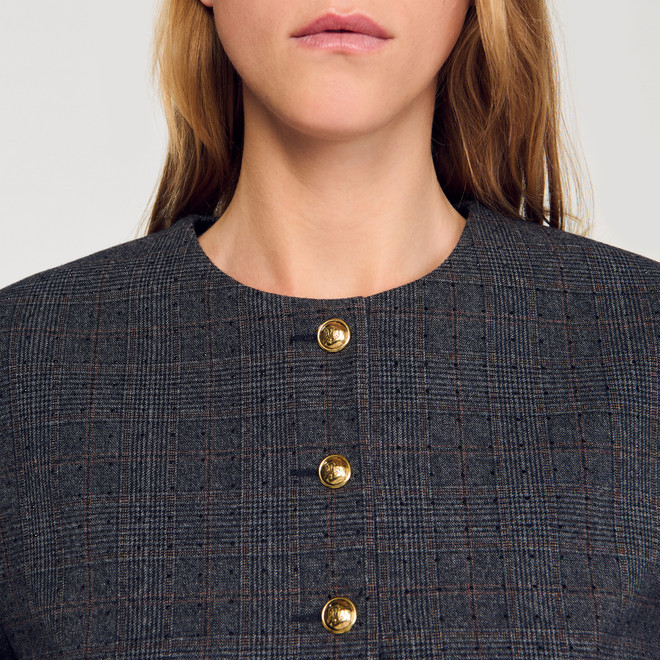 Rhinestone tailored jacket - Grey