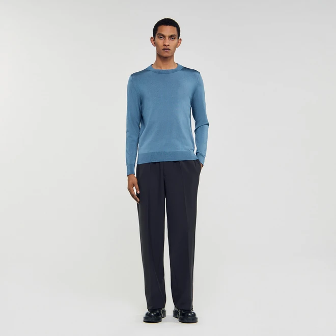 Fine knit jumper - Blue