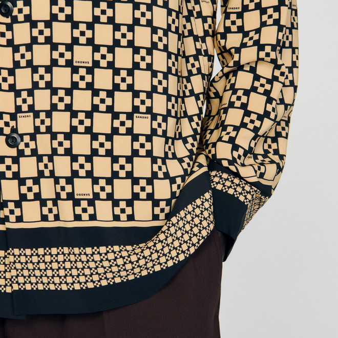 Printed loose fit shirt - Beige