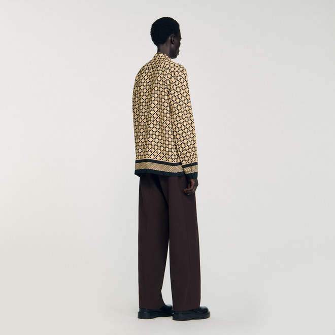 Printed loose fit shirt - Beige