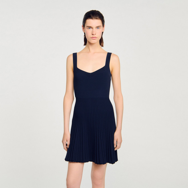 Short knit dress - Navy