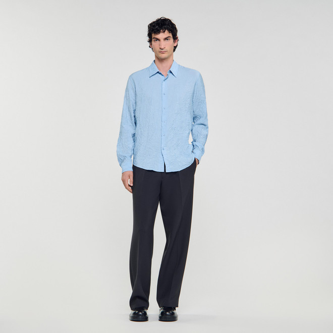 Crinkled effect shirt - Blue