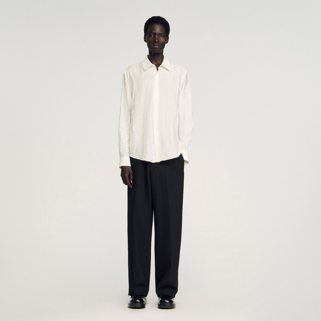 Crinkled effect shirt - White