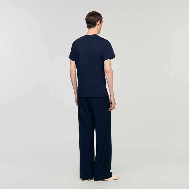 Cotton Tshirt with logo - Navy