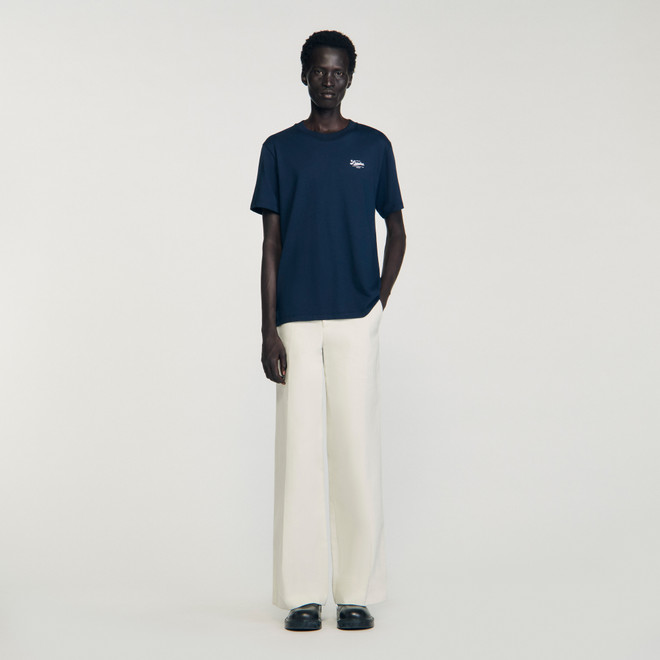 Tshirt with appliqué logo - Navy