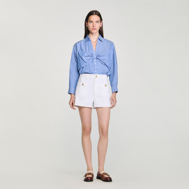 Oversized bow shirt - Blue